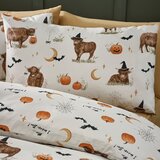 Catherine Lansfield Sivo-bež enojna posteljnina 135x200 cm Halloween Highland Cow – | Shoptok.si