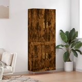 vidaXL Visoka komoda dimljen hrast 69,5x34x180 cm inženirski les | Shoptok.si