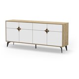 Marckeric Bijela/u prirodnoj boji niska komoda u dekoru hrasta 185x79 cm Nola – | shoptok.hr