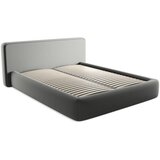 Makamii Sivi tapecirani bračni krevet s prostorom za odlaganje s podnicom 160x200 cm Kiana – Cijene