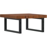  Zidna polica za umivaonik od čelika i masivne hrastovine Smeđa 50 x 50 x 4 cm | shoptok.hr