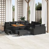vidaXL 13-dijelni vrtni kauč set s jastučićima crni poli ratan acacia | shoptok.hr