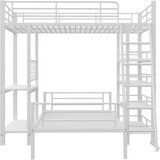 Lumor Pogradna postelja 90x200 cm - z več predali za shranjevanje - kovinska konstrukcija - bela, (22068394) | Shoptok.si