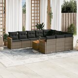 Maison Chic Seti vrtnega pohištva - Vrtna garnitura - Vrtni pohištvo set 11-delna z blazinami siv poli ratan, (21810230) | Shoptok.si