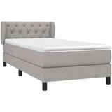  Box spring postelja z vzmetnico svetlo siva 80x200 cm blago, (20726909) | Shoptok.si