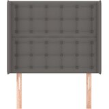  Uzglavlje s ušima sivo 103x16x118/128 cm od umjetne kože | Eponuda.com