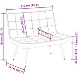 vidaXL Klupa krem 110x74x84 cm baršunasta | shoptok.hr