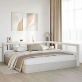  Knjižnica vzglavje L-oblike bela 180 cm trdna borovina | Shoptok.si