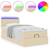  Otomanski okvir kreveta s madraca krem 90x190cm od tkanine | shoptok.hr