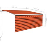  Automatska tenda roleta i senzor LED 3 x 2,5 m narančasto-smeđa | shoptok.hr