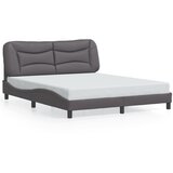  The Living Store Posteljni okvir z vzglavjem siv 160x200 cm umetno usnje - Posteljni Okvir, (21501480) | Shoptok.si
