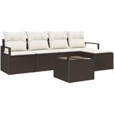 vidaXL Vrtna sedežna garnitura z blazino 6 pcs Rjava in krem, (5000133850) | Shoptok.si