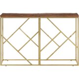  The Living Store Konzolna mizica zlata nerjaveče jeklo in trden predelan les - Konzolna Mizica, (21444139) | Shoptok.si