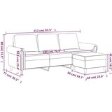  Trosjed s tabureom plavi 180 cm baršunasti | shoptok.hr