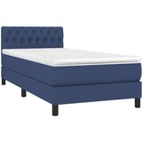  Krevet s oprugama i madracem plavi 100 x 200 cm od tkanine | shoptok.hr