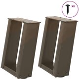  Noge za klubsko mizico v obliki črke U, 2 kosa, naravno jeklo, 30 x (30-31) cm, jeklo, (5000044580) | Shoptok.si