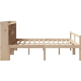 krevet s regalom za knjige bez madraca 180x200 cm od borovine - prirodna 180 x 200 cm | shoptok.hr