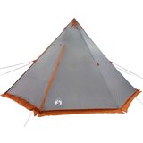 vidaXL Družinski šotor tipi za 6 oseb siv in oranžen vodoodporen | Shoptok.si