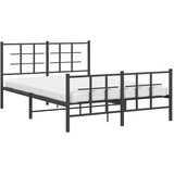  Metalni okvir kreveta uzglavlje i podnožje crni 135x190 cm | shoptok.hr