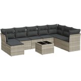 vidaXL 9-dijelni set vrtnih sofa od poliratana s jastucima svjetlosivi | shoptok.hr