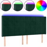  LED uzglavlje tamnozeleno 203 x 16 x 118/128 cm baršunasto | shoptok.hr