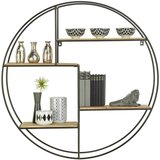 Landscape regal 90/90/21 cm črna, barve akacije | Shoptok.si