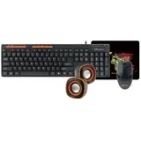 C105 set 4U1: žična tastatura, miš, podloga, zvučnici
