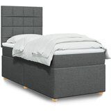 Maison Chic Box spring postelja - Vzmetna postelja z vzmetnico temno siva 90x200 cm blago SL4008, (21904266) | Shoptok.si