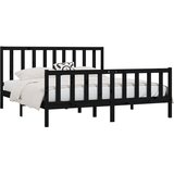  Okvir za krevet od masivnog drva crni 200 x 200 cm | shoptok.hr