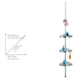 Wenko kotni regal za prho premium (teleskopski, 3 police, ogledalo, bel / alu) | Shoptok.si
