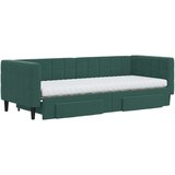 vidaXL Izvlečna dnevna postelja s predali temno zelena 80x20 | Shoptok.si