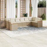 vidaXL 10-dijelni set vrtnih sofa s jastucima bež od poliratana | shoptok.hr