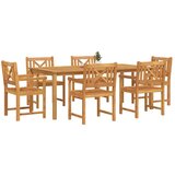  Vrtni set za objed 7 pcs Smeđa Masivno bagremovo drvo | shoptok.hr