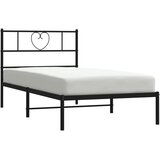 Metalni okvir za krevet s uzglavljem crni 90x190 cm | shoptok.hr