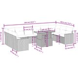  11-dijelni set vrtnih sofa od poliratana s jastucima bež | shoptok.hr