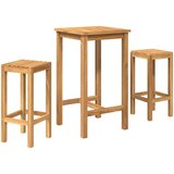 Vanjski bar set 3 pcs Neprerađeno Čvrsto teak drvo | shoptok.hr