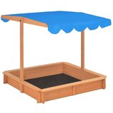 vidaXL Peskovnik z nastavljivo streho les jelke 115x115x115 cm | Shoptok.si
