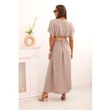 Kesi Włoski Long dress with a decorative belt fango | shoptok.hr