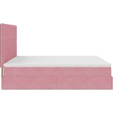 vidaXL Otomanski posteljni okvir z vzmetnicami roza 180x200cm žamet | Shoptok.si