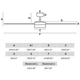 Faro 34298WT-1TW - LED prigušiva ventilator RUDDER L LED/18W/230V crna prečnik 132 cm WT + daljinski upravljač | Eponuda.com