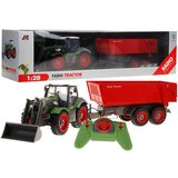  Traktor s crvenom prikolicom na daljinsko upravljanje u mjerilu 1:28 | shoptok.hr