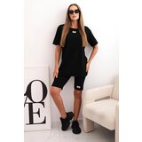 Kesi Włoski Women's cotton set with short sleeves and shorts black Cijene
