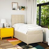  Krevet s oprugama i madracem krem 100 x 200 cm od tkanine | shoptok.hr