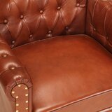  Fotelja od prave kozje kože smeđa | shoptok.hr