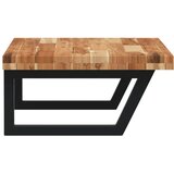  Zidna polica za umivaonik od čelika i masivnog bagremovog drva Smeđa 60 x 50 x 4 cm | Shoptok.si
