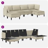  Set namještaja za dnevni boravak 6 pcs Pijesak Tkanina | shoptok.hr