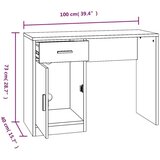 vidaXL Radni stol s ladicom i ormarićem boja hrasta 100x40x73cm drveni | shoptok.hr