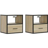  Zidni noćni ormarići 2 kom sonoma hrast 40x31x39,5 cm | shoptok.hr