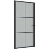  Notranja vrata 102,5x201,5 cm črno mat steklo in aluminij, (20766391) | Shoptok.si