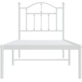  Metalni okvir krevet bez madraca s uzglavljem bijeli 75x190 cm | shoptok.hr